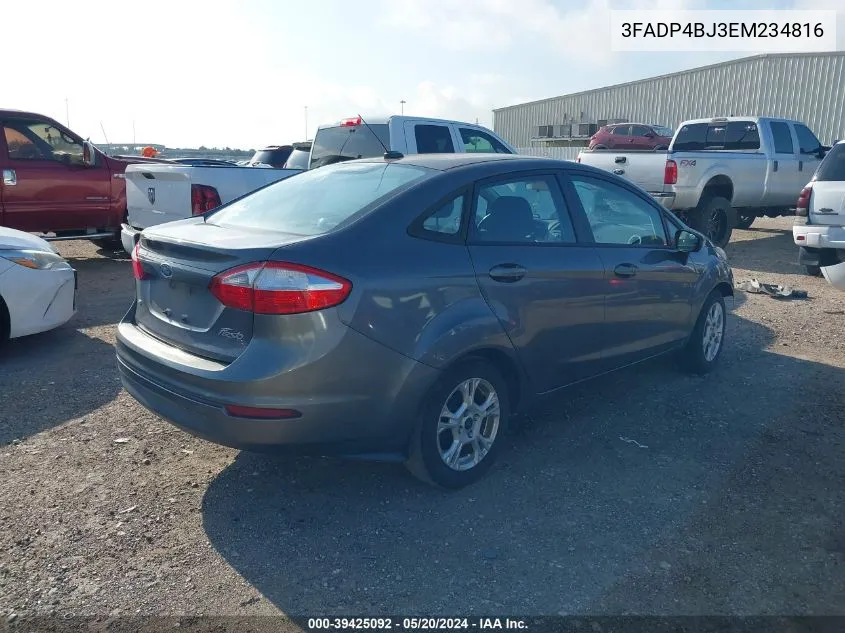 2014 Ford Fiesta Se VIN: 3FADP4BJ3EM234816 Lot: 39425092