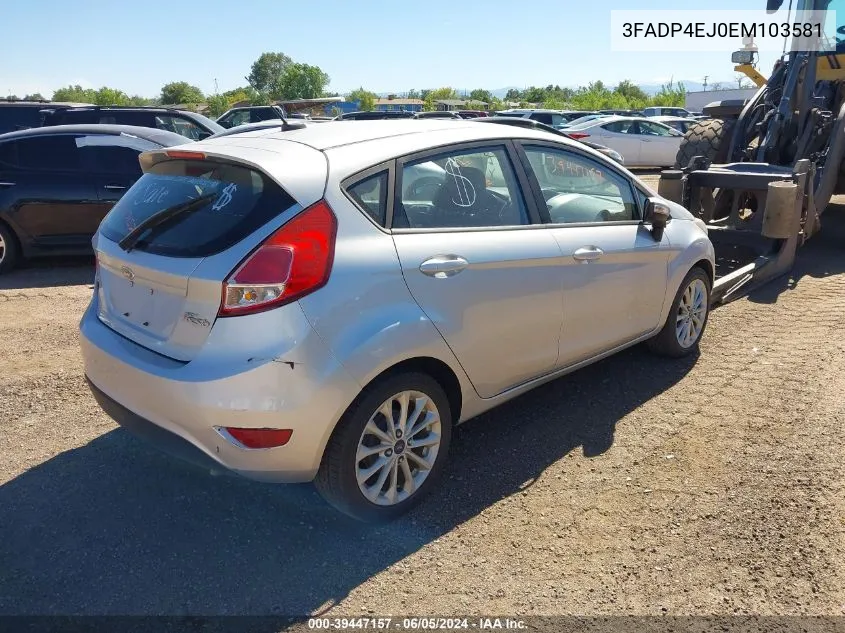 2014 Ford Fiesta Se VIN: 3FADP4EJ0EM103581 Lot: 39447157