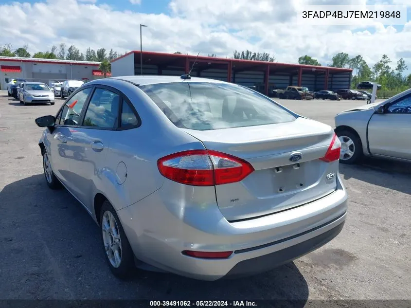 2014 Ford Fiesta Se VIN: 3FADP4BJ7EM219848 Lot: 39491062