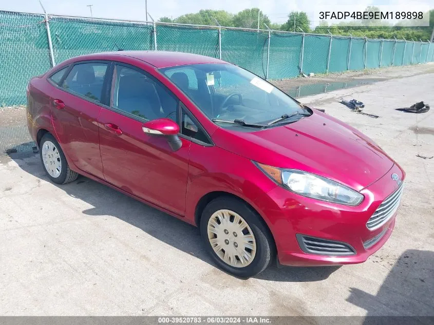 2014 Ford Fiesta Se VIN: 3FADP4BE9EM189898 Lot: 39520783