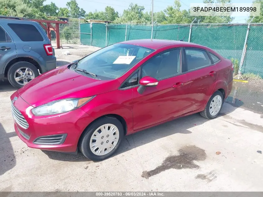 2014 Ford Fiesta Se VIN: 3FADP4BE9EM189898 Lot: 39520783