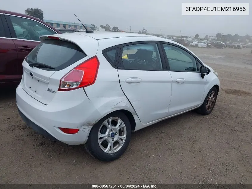 2014 Ford Fiesta Se VIN: 3FADP4EJ1EM216956 Lot: 39567261