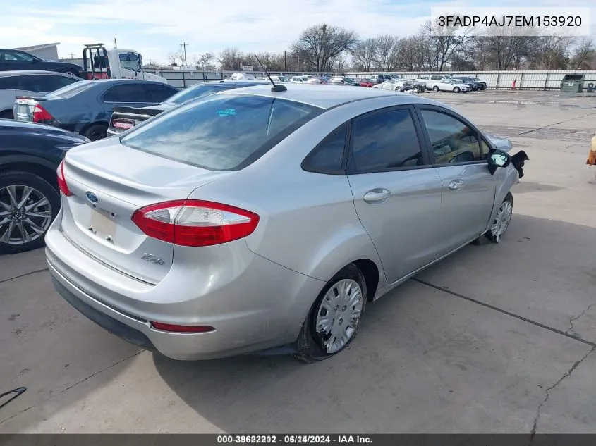 2014 Ford Fiesta S VIN: 3FADP4AJ7EM153920 Lot: 39622212