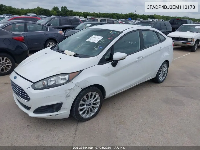 2014 Ford Fiesta Se VIN: 3FADP4BJ3EM110173 Lot: 39644460