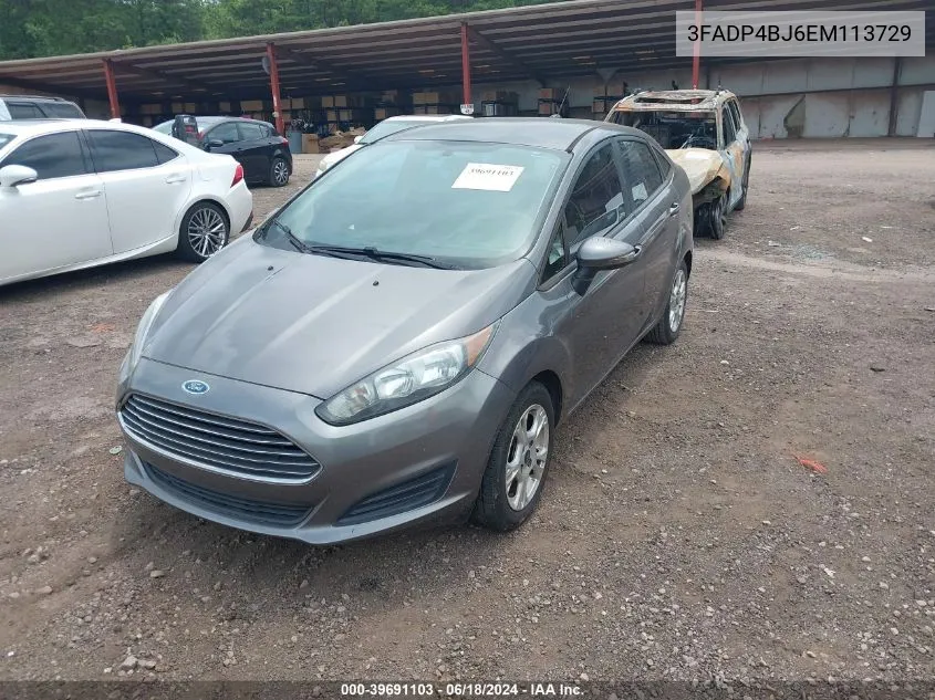 2014 Ford Fiesta Se VIN: 3FADP4BJ6EM113729 Lot: 39691103