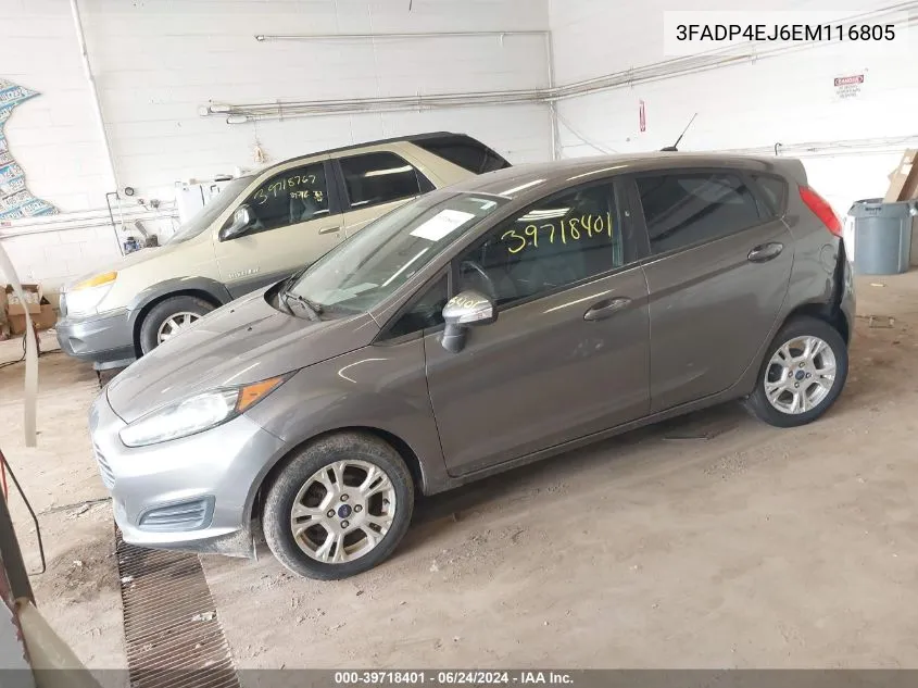 2014 Ford Fiesta Se VIN: 3FADP4EJ6EM116805 Lot: 39718401