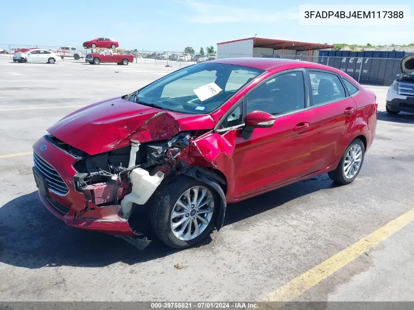 2014 Ford Fiesta Se VIN: 3FADP4BJ4EM117388 Lot: 39755821