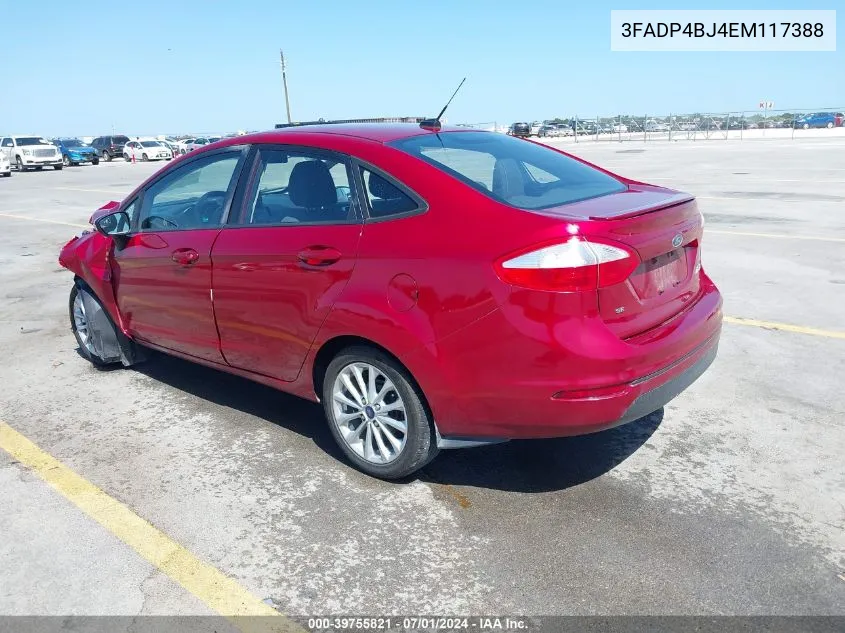 3FADP4BJ4EM117388 2014 Ford Fiesta Se