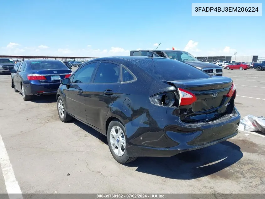 2014 Ford Fiesta Se VIN: 3FADP4BJ3EM206224 Lot: 39760162