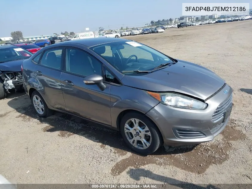 2014 Ford Fiesta Se VIN: 3FADP4BJ7EM212186 Lot: 39761247