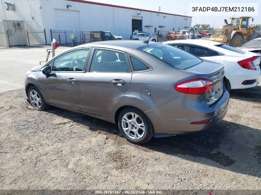 2014 Ford Fiesta Se VIN: 3FADP4BJ7EM212186 Lot: 39761247