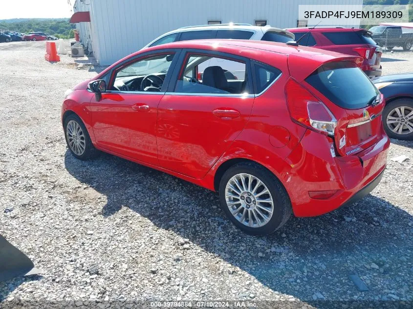 2014 Ford Fiesta Titanium VIN: 3FADP4FJ9EM189309 Lot: 39794884