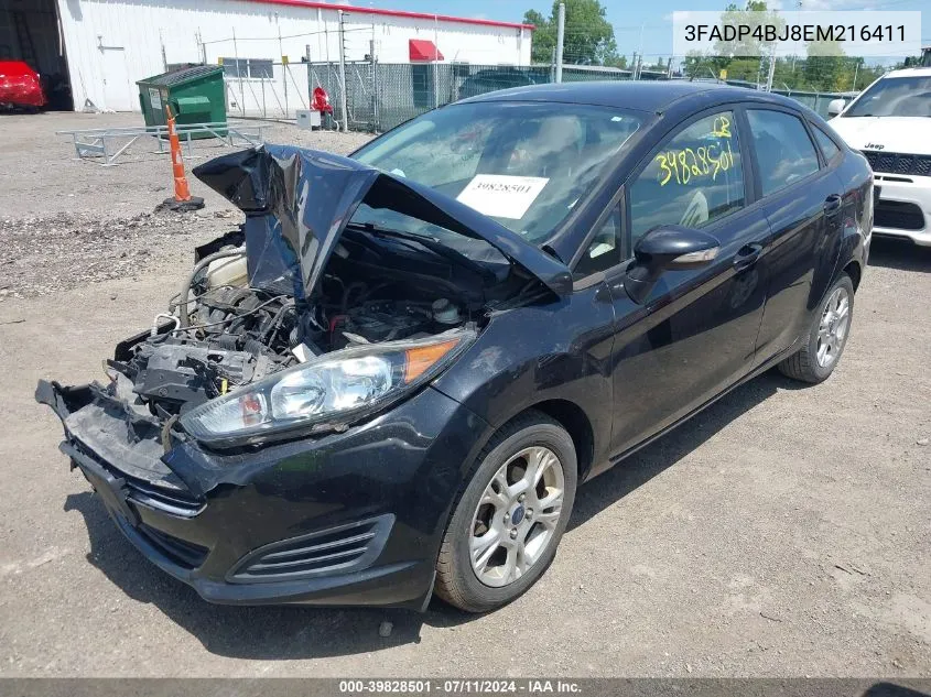 2014 Ford Fiesta Se VIN: 3FADP4BJ8EM216411 Lot: 39828501