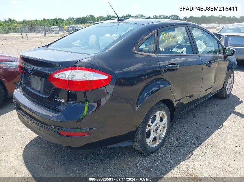 2014 Ford Fiesta Se VIN: 3FADP4BJ8EM216411 Lot: 39828501