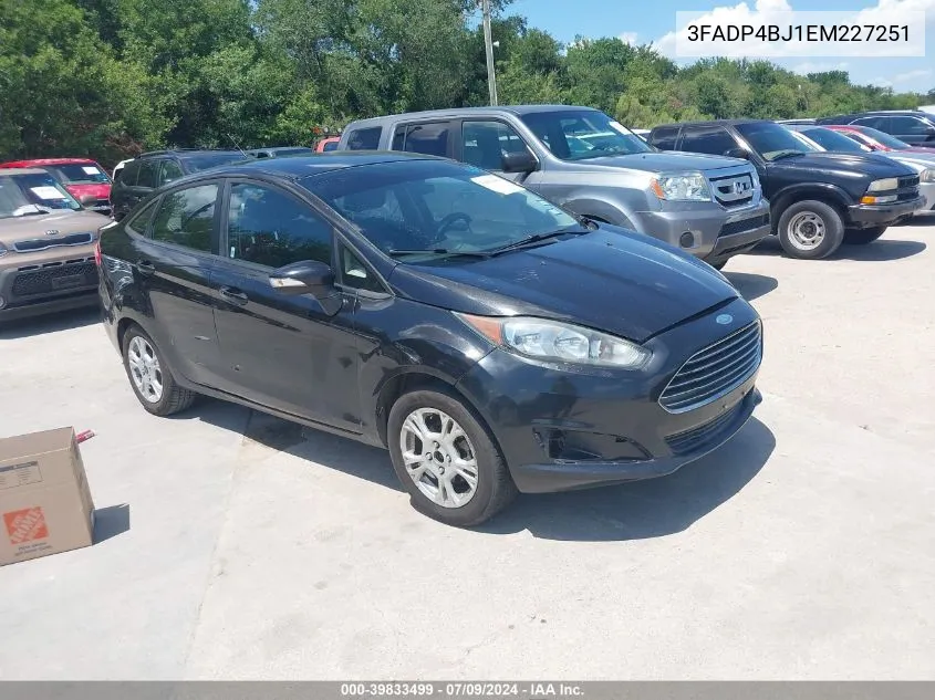 2014 Ford Fiesta Se VIN: 3FADP4BJ1EM227251 Lot: 39833499