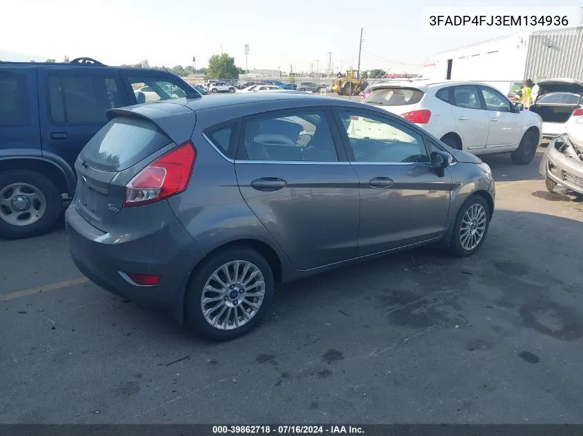 2014 Ford Fiesta Titanium VIN: 3FADP4FJ3EM134936 Lot: 39862718