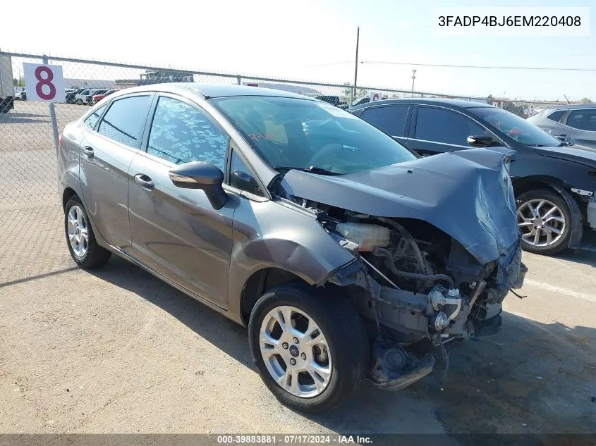 2014 Ford Fiesta Se VIN: 3FADP4BJ6EM220408 Lot: 39883881