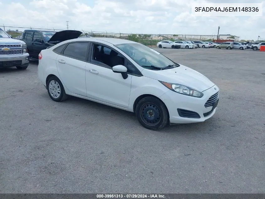 2014 Ford Fiesta S VIN: 3FADP4AJ6EM148336 Lot: 39951313