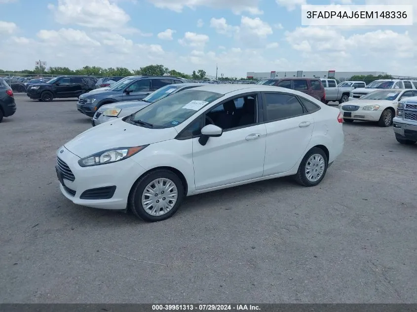 2014 Ford Fiesta S VIN: 3FADP4AJ6EM148336 Lot: 39951313