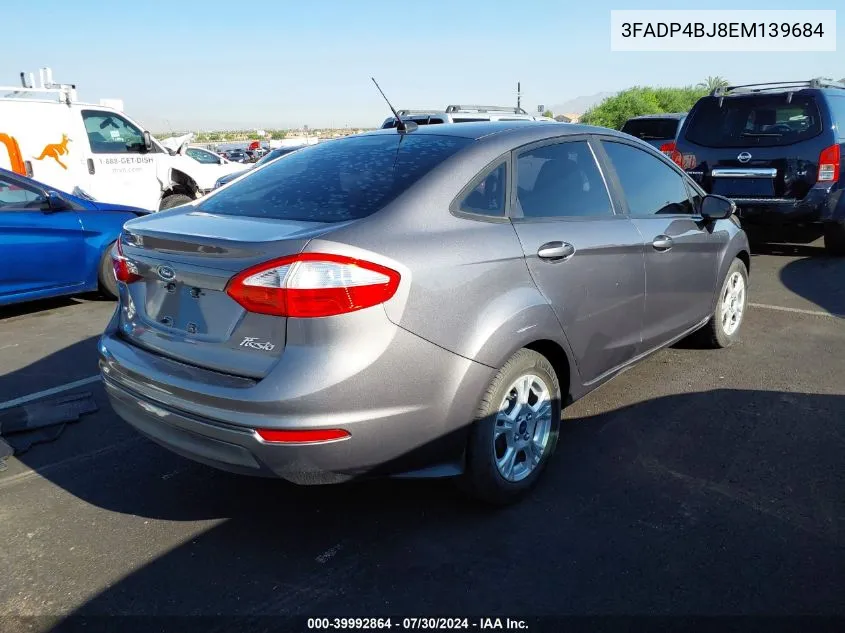 2014 Ford Fiesta Se VIN: 3FADP4BJ8EM139684 Lot: 39992864