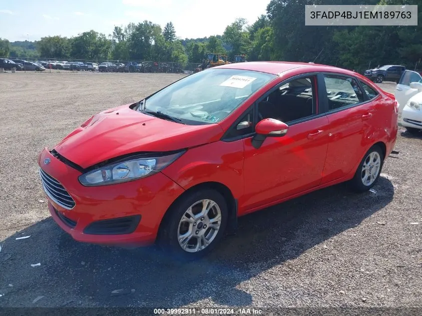 2014 Ford Fiesta Se VIN: 3FADP4BJ1EM189763 Lot: 39992911