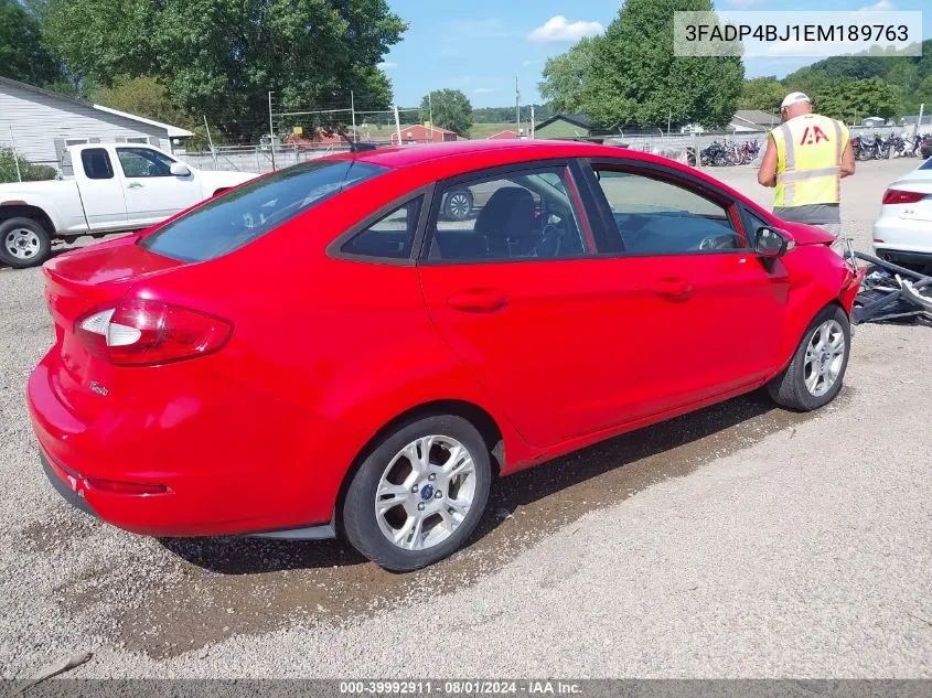 2014 Ford Fiesta Se VIN: 3FADP4BJ1EM189763 Lot: 39992911