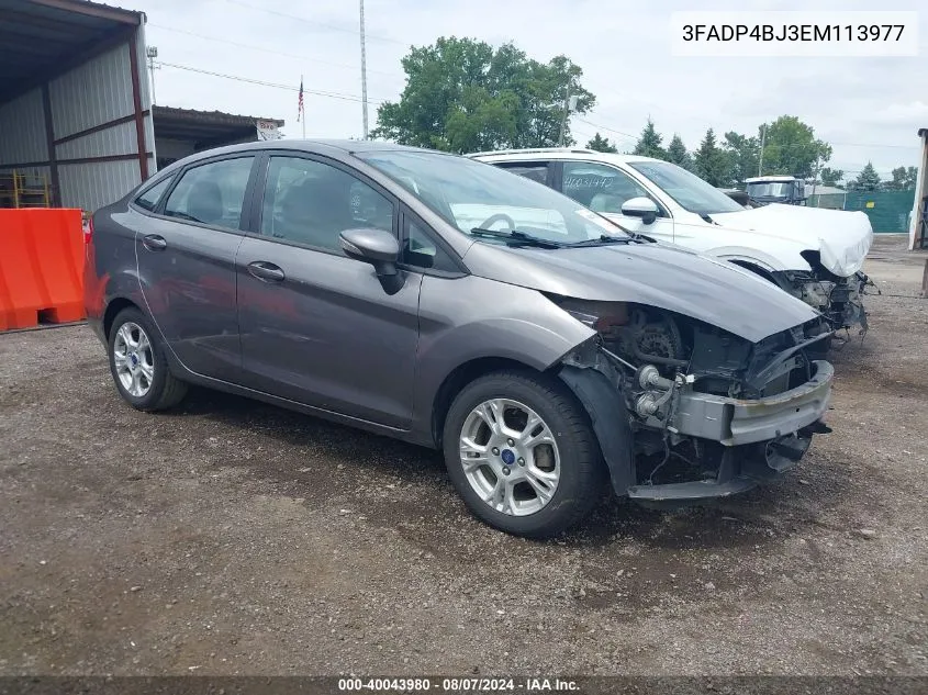 2014 Ford Fiesta Se VIN: 3FADP4BJ3EM113977 Lot: 40043980