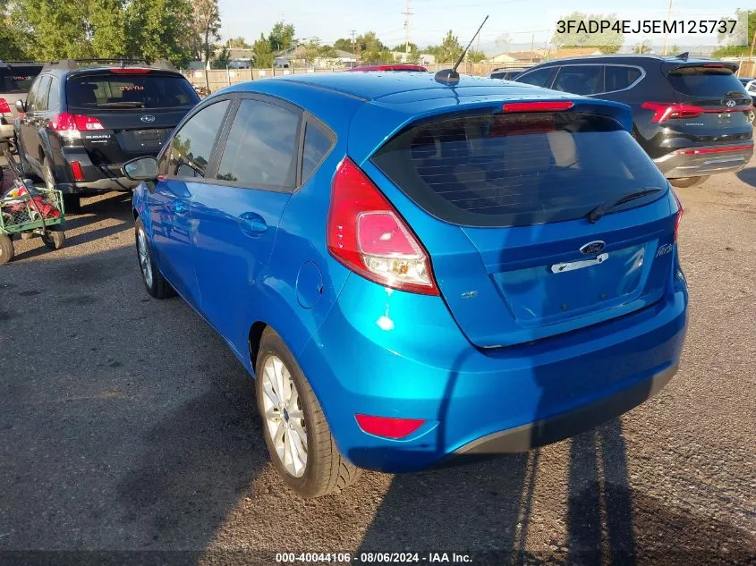 2014 Ford Fiesta Se VIN: 3FADP4EJ5EM125737 Lot: 40044106