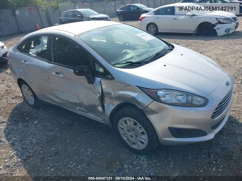 2014 Ford Fiesta S VIN: 3FADP4AJ0EM142791 Lot: 40047121