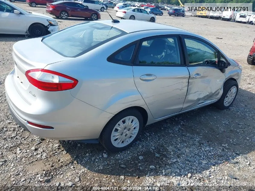 2014 Ford Fiesta S VIN: 3FADP4AJ0EM142791 Lot: 40047121