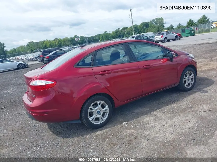 2014 Ford Fiesta Se VIN: 3FADP4BJ0EM110390 Lot: 40047588