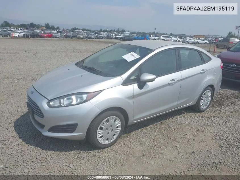 3FADP4AJ2EM195119 2014 Ford Fiesta S