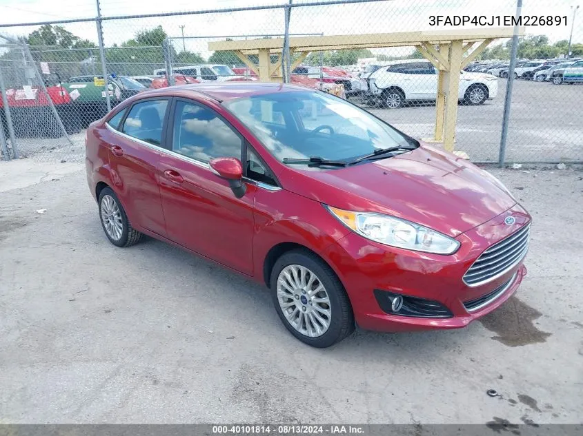 2014 Ford Fiesta Titanium VIN: 3FADP4CJ1EM226891 Lot: 40101814