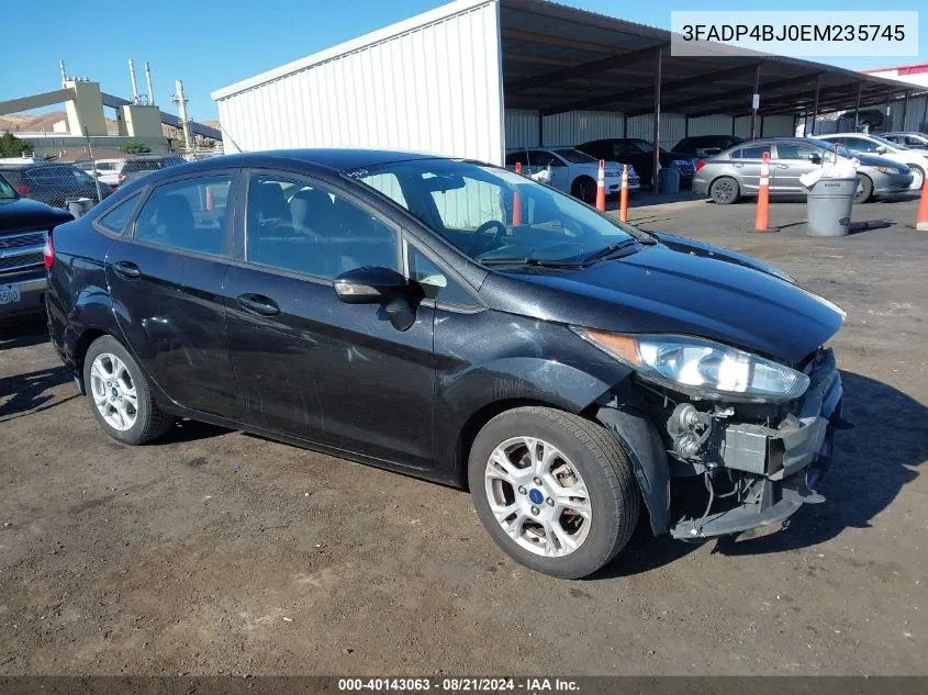 2014 Ford Fiesta Se VIN: 3FADP4BJ0EM235745 Lot: 40143063