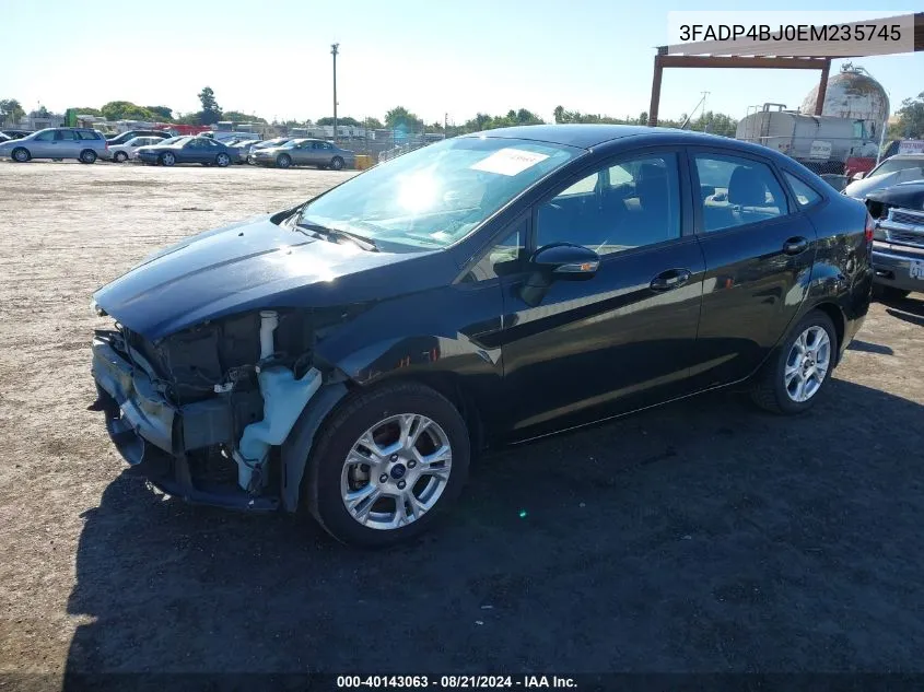 2014 Ford Fiesta Se VIN: 3FADP4BJ0EM235745 Lot: 40143063