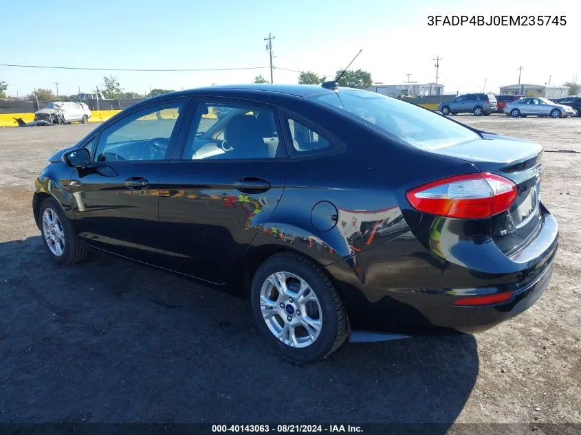 2014 Ford Fiesta Se VIN: 3FADP4BJ0EM235745 Lot: 40143063