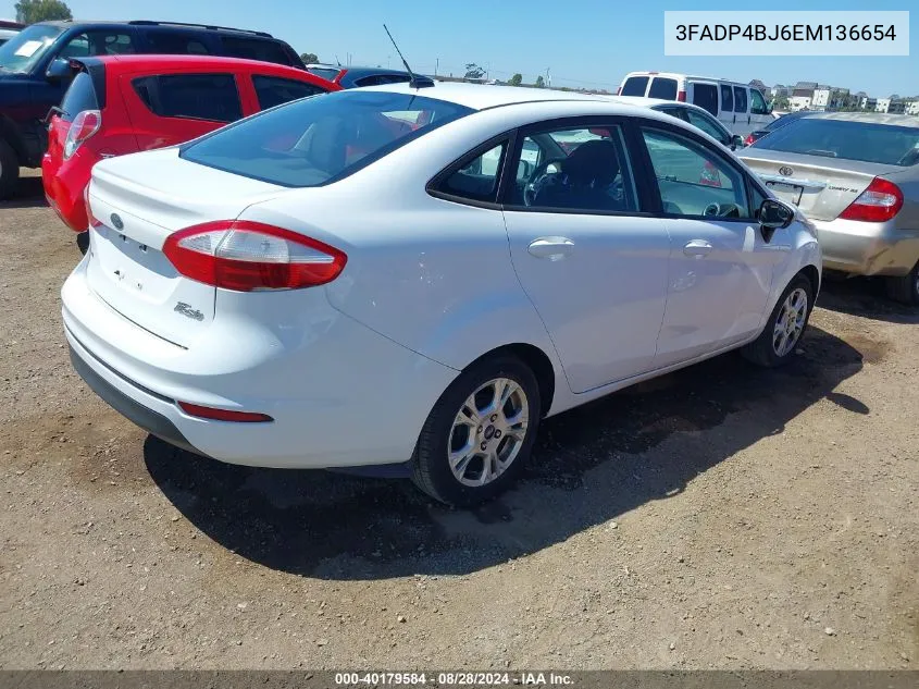 2014 Ford Fiesta Se VIN: 3FADP4BJ6EM136654 Lot: 40179584