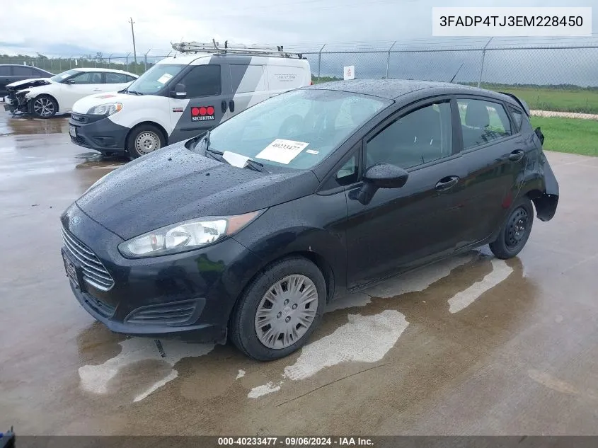 2014 Ford Fiesta S VIN: 3FADP4TJ3EM228450 Lot: 40233477