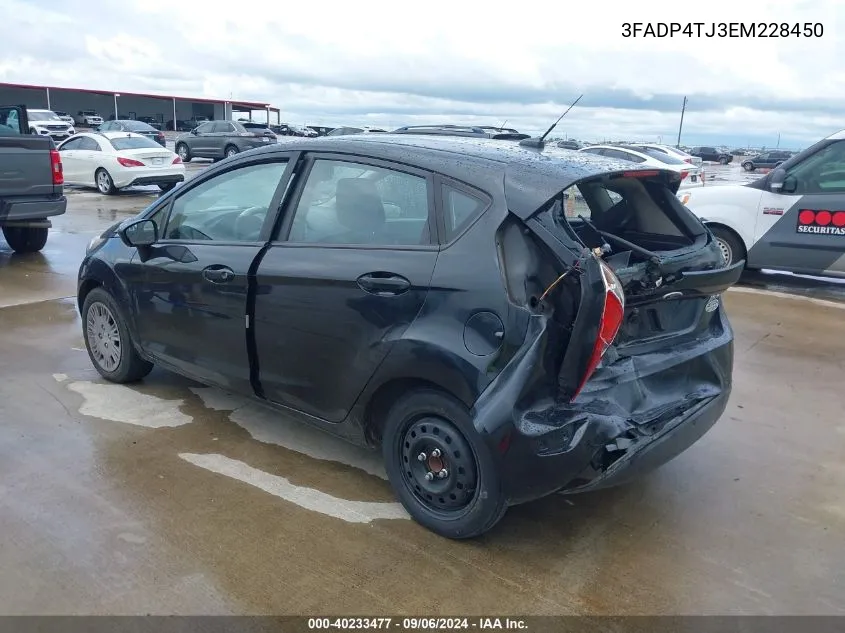 2014 Ford Fiesta S VIN: 3FADP4TJ3EM228450 Lot: 40233477