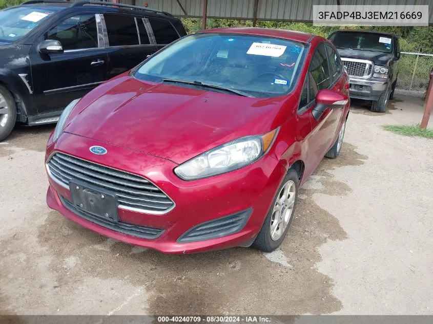 2014 Ford Fiesta Se VIN: 3FADP4BJ3EM216669 Lot: 40240709