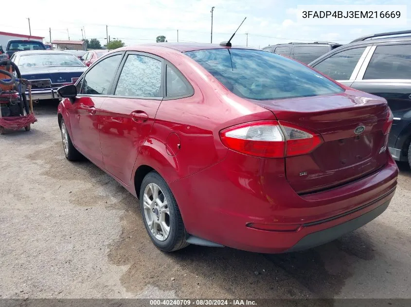 3FADP4BJ3EM216669 2014 Ford Fiesta Se