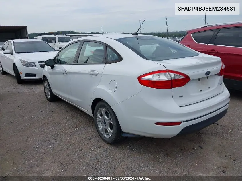 2014 Ford Fiesta Se VIN: 3FADP4BJ6EM234681 Lot: 40258481