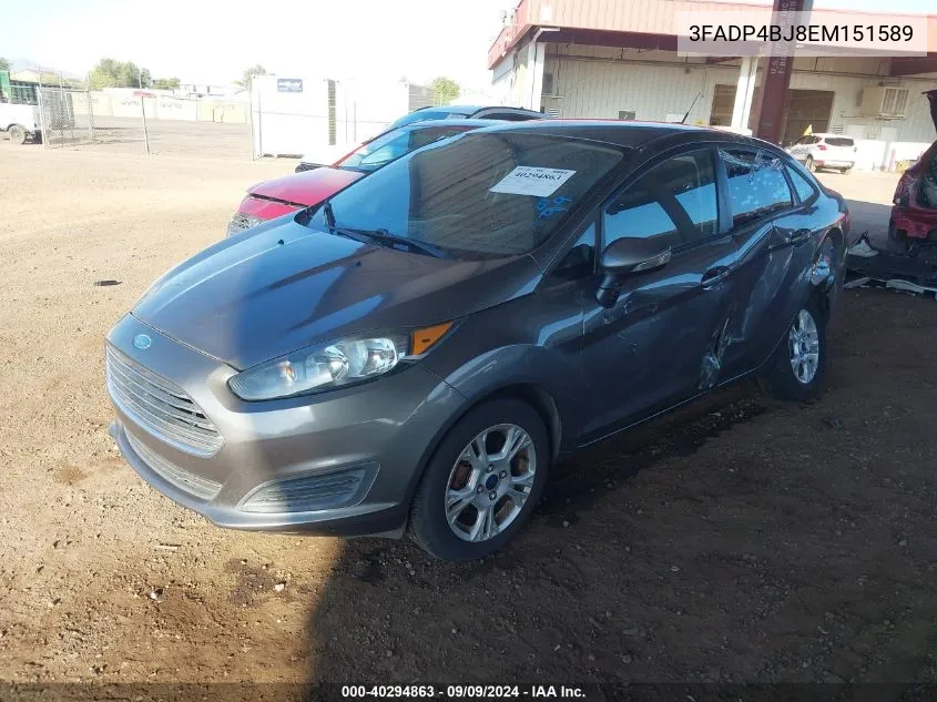 2014 Ford Fiesta Se VIN: 3FADP4BJ8EM151589 Lot: 40294863