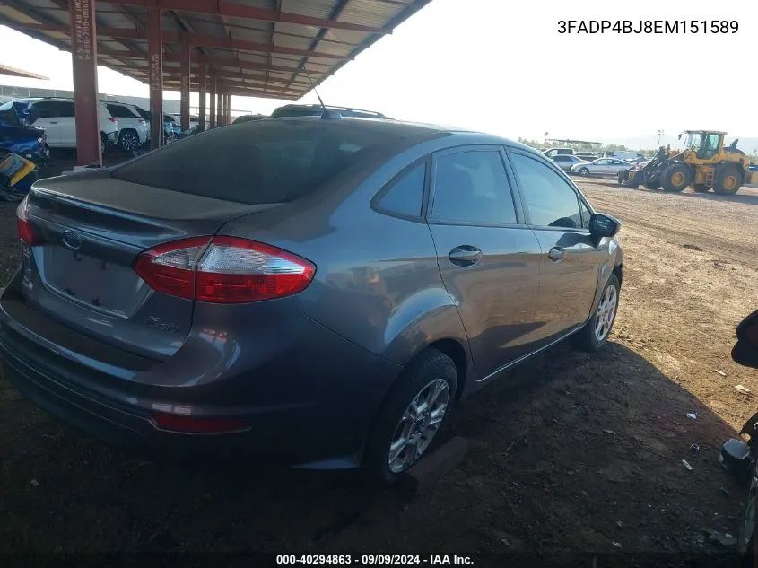 3FADP4BJ8EM151589 2014 Ford Fiesta Se