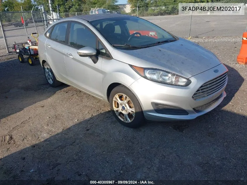 2014 Ford Fiesta Se VIN: 3FADP4BJ0EM202017 Lot: 40305967