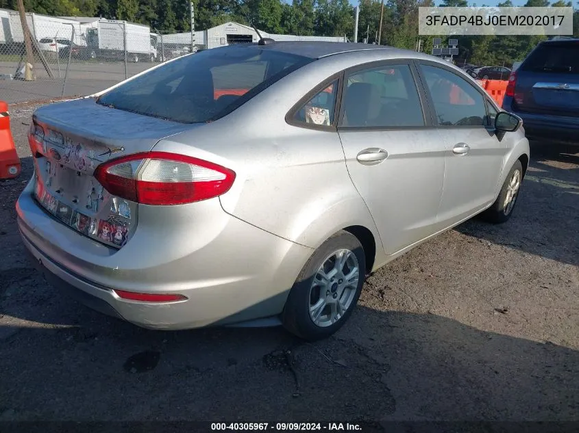 2014 Ford Fiesta Se VIN: 3FADP4BJ0EM202017 Lot: 40305967