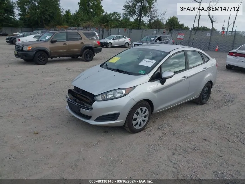 2014 Ford Fiesta S VIN: 3FADP4AJ3EM147712 Lot: 40330143