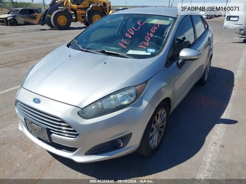 2014 Ford Fiesta Se VIN: 3FADP4BJ3EM160071 Lot: 40388640