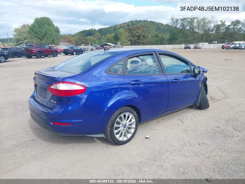 3FADP4BJ5EM102138 2014 Ford Fiesta Se