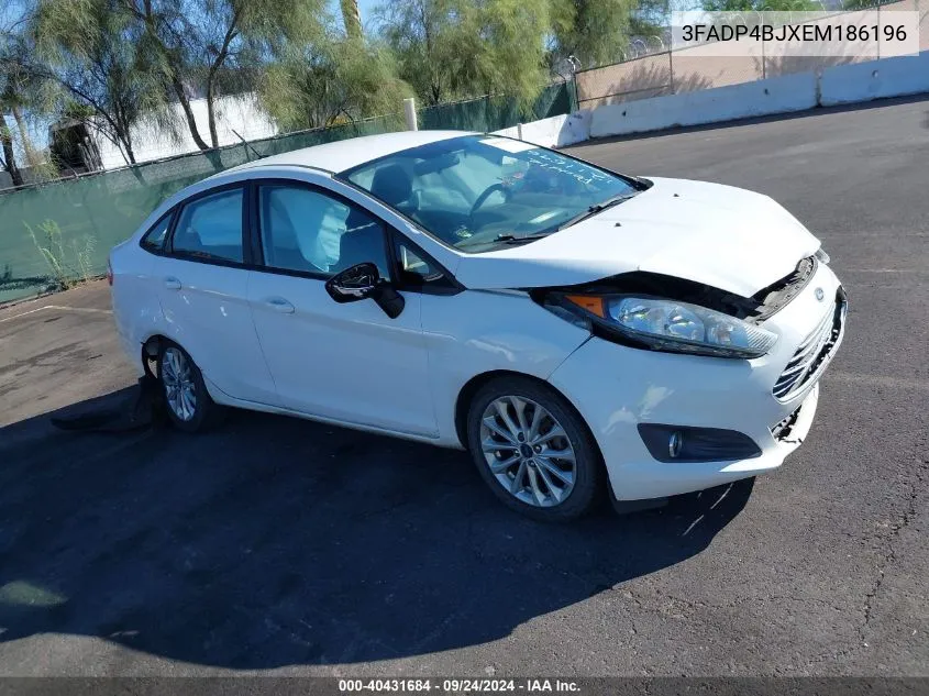 2014 Ford Fiesta Se VIN: 3FADP4BJXEM186196 Lot: 40431684